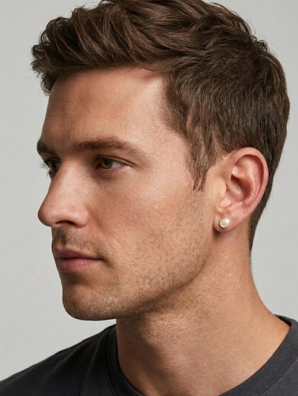 Mens Micropave Earrings - Picture 3 of 5